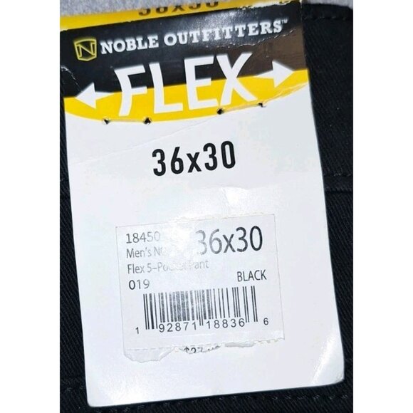 Noble Outfitters Mens Black Work Pants 5 Pocket Flex 36x30 UPF 50+ New - Picture 5 of 7
